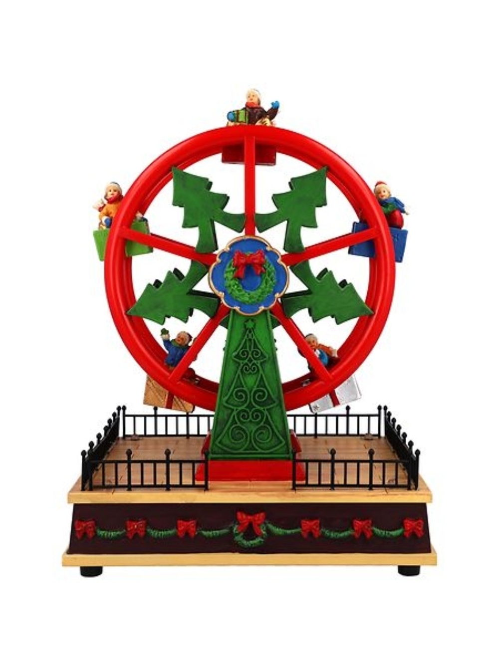 Musical Ferris Wheel Tabletop Christmas Décor Red and Green NWT